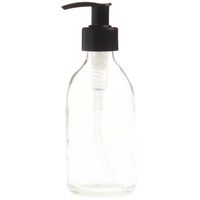 Essentially Natural Clear Glass Generic Bottle with Pump Dispenser - Black